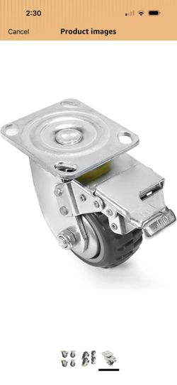 XtremepowerUS 4'' x 2'' Caster Wheels Swivel Caster 1,350lbs (2) Fixed Ball Bearing Solid Wheel 360° Rotation Top Plate (2 with Brakes & 2 Without)

7