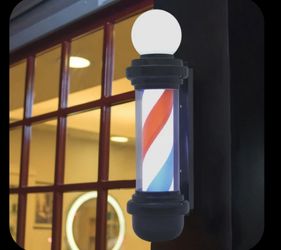 105° Rotating Barber Pole LED Light Hair Salon Sign Stripe Light Outdoor 110V