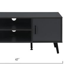 WLIVE Modern TV Stand for 65 Inch TV, Mid Century Entainment Center with Storage, TV Console with Open Shelf and 2 Cabinets for Bedroom and Living Roo