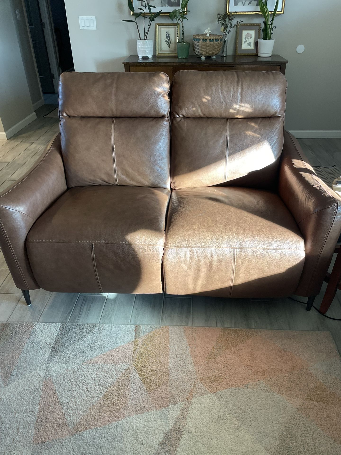 Genuine Leather Love Seat