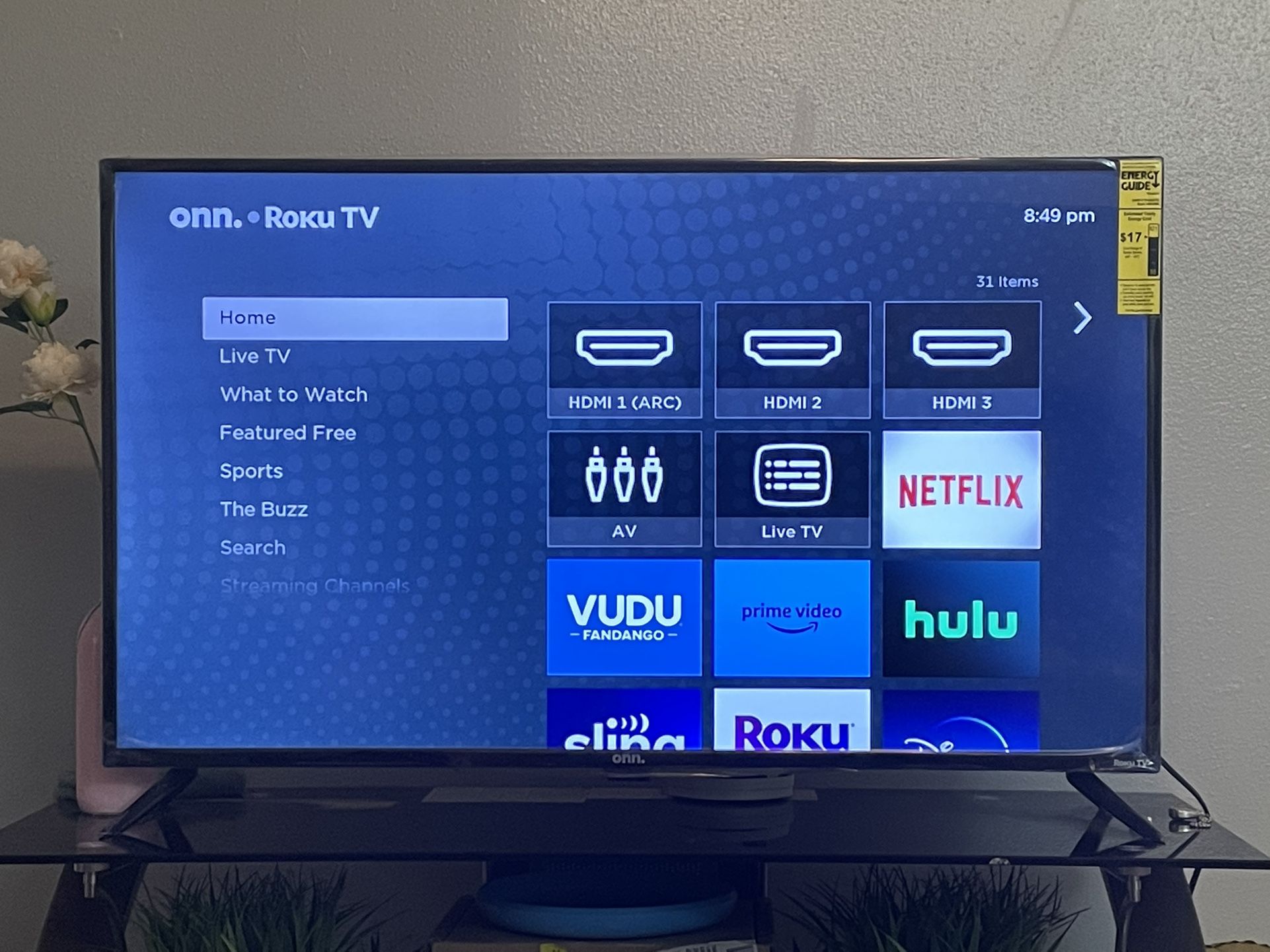 Onn 43” Roku Smart TV + TV Stand
