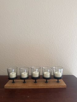 Threshold 5-Candle Holder – Modern Wood & Glass Decor (Target)