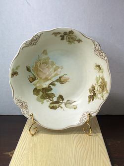 Antique OHME Silesia Old Ivory Serving Bowl 