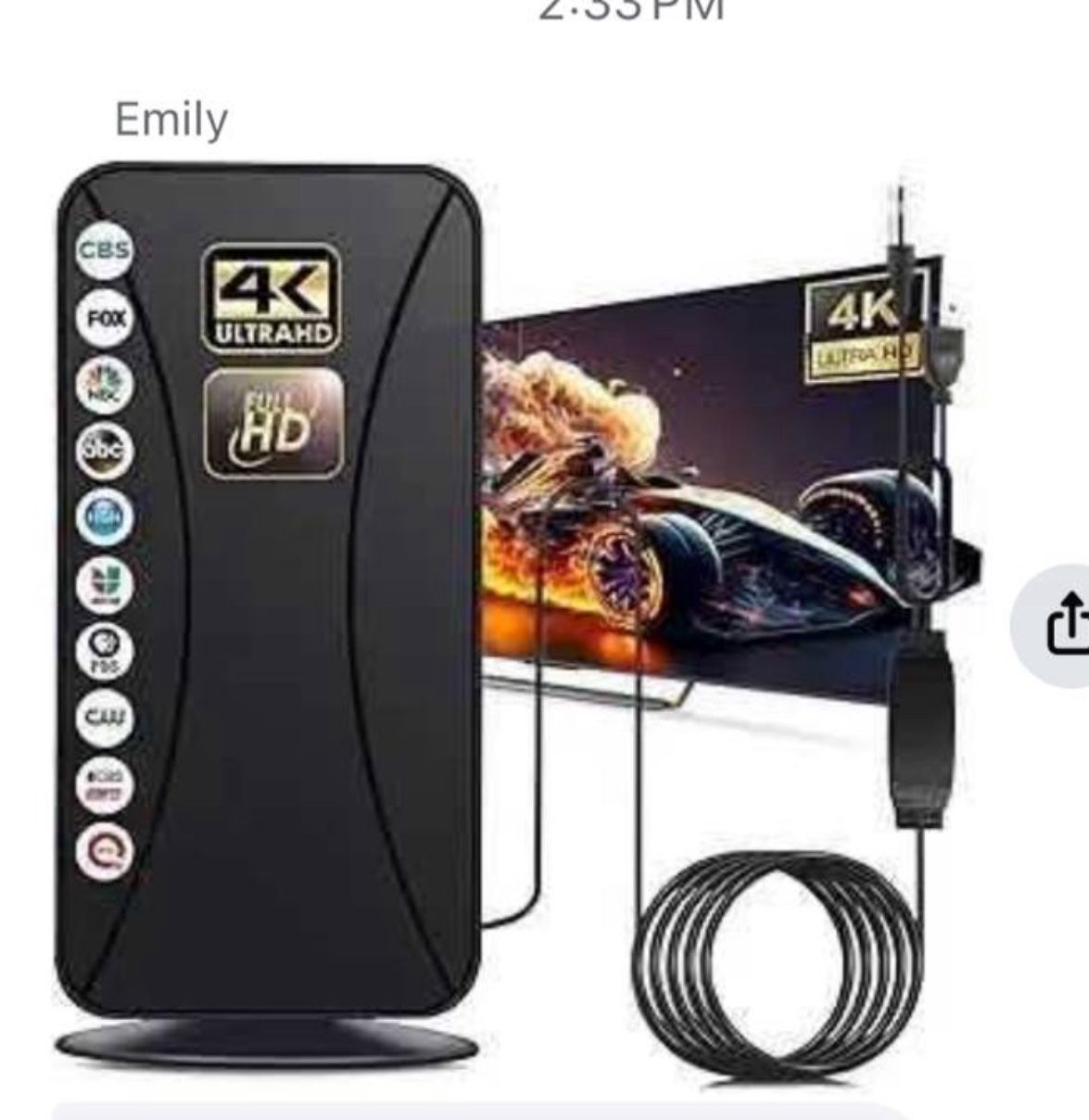 TV Antenna Indoor Antenna for Smart TV for Long Range Reception and All Smart TVs HD Digital Antenna with Amplifier Signal Booster for Local Channels