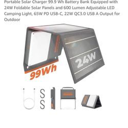 Portable Solar Charger 99.9 Wh Battery Bank