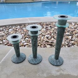 3-Piece Stone Candle Holders