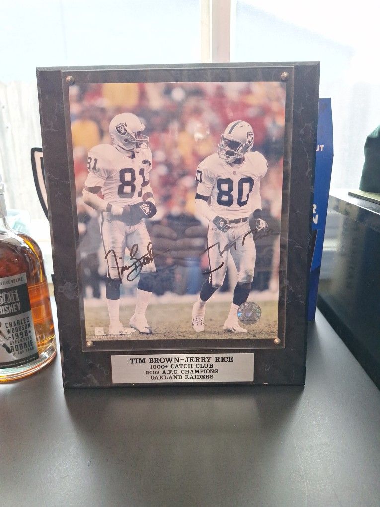 Tim Brown & Jerry Rice Signed 8x10 Autographed