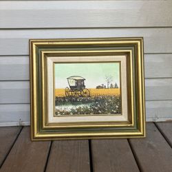 Custom Framed Original Landscape Painting - 17” x 15”