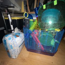 Hamsters Cage With A Car And A Ball