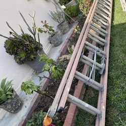 Condition 32 feet fiberglass and aluminum ladders