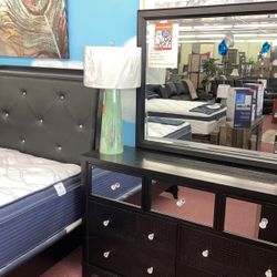 💎HUGE BLOWOUT Furniture Sale!💎 Brand New 7PC Black Bedroom Set! $50 Down Takes It Home Today! 