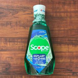 Crest Scope Outlast Mouthwash; 5X Longer Fresh Feeling Breath; Kills Millions Of Bad Breath Bacteria: Fresh Mint 1 Liter