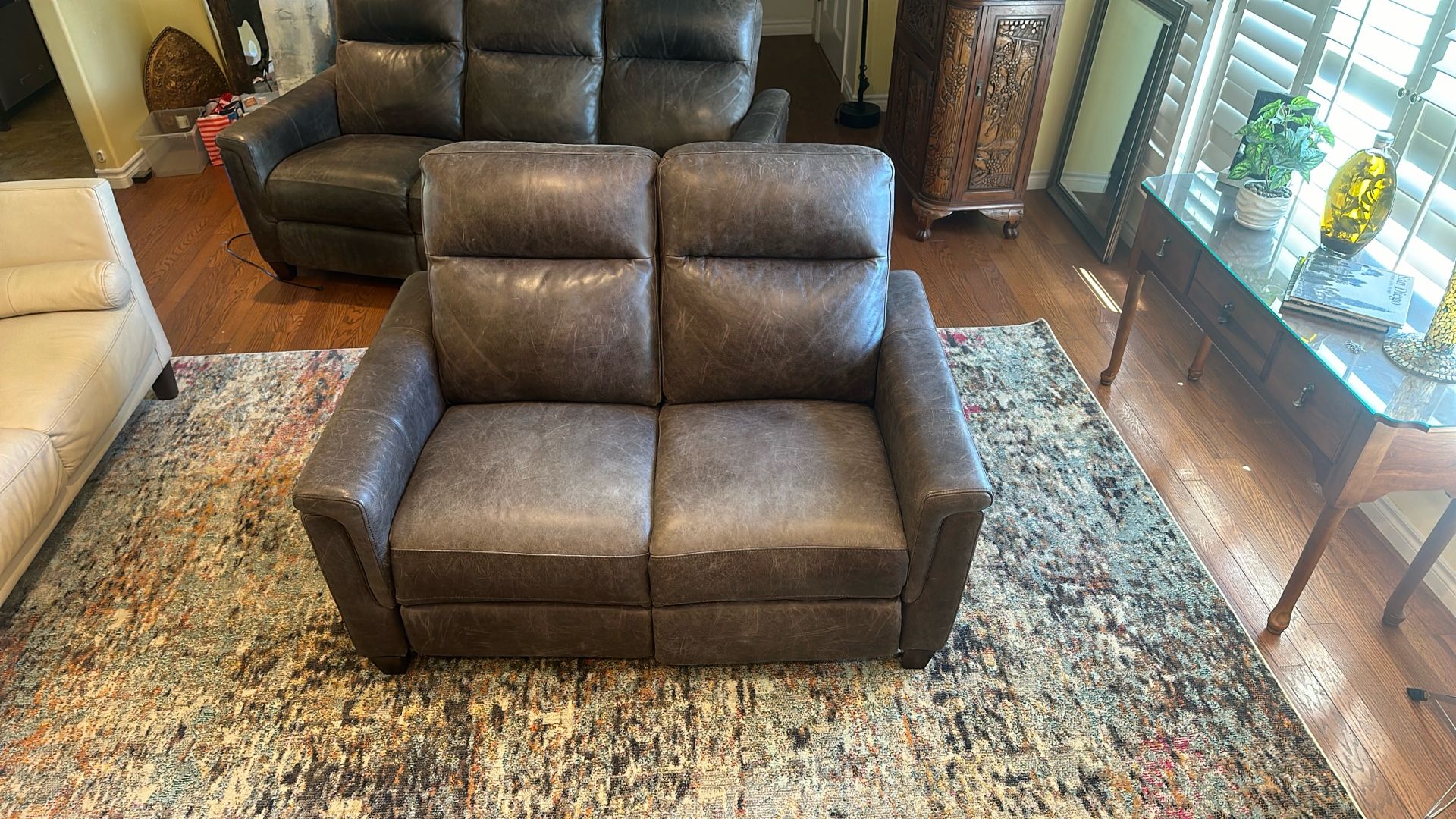 Genuine Buffalo Hide Reclining Couch.