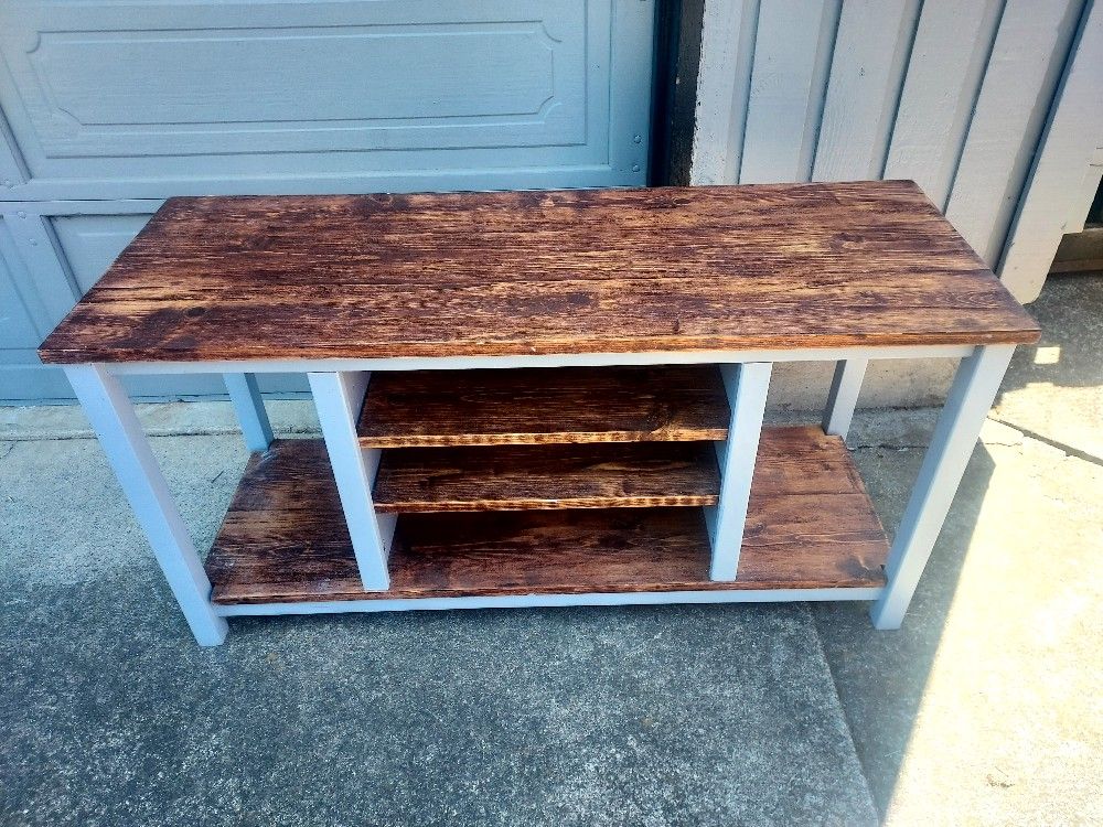 Coffee Table Or TV Stand 4ft Rustic Wood And Metal