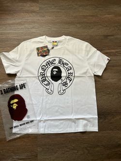 White chrome hearts bape shirt- Large