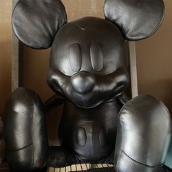COACH DISNEY LARGE MICKEY MOUSE STUFFED LEATHER PLUSH TOY RARE COLLECTIBLE 75TH