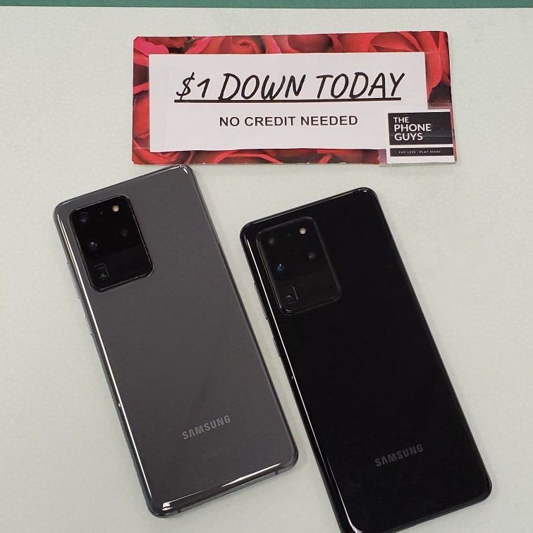 Samsung Galaxy S20 Ultra 5G - $1 DOWN TODAY, NO CREDIT NEEDED