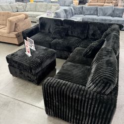 New Black Sectional 