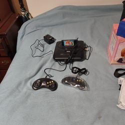 Sega Genesis Console With 2 Controllers And Sonic The Hedgehog 2