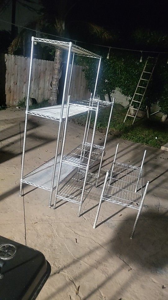 stainless steel wire shelving unit.