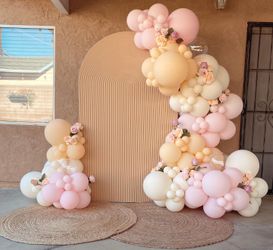 Balloons, balloon garland, dessert cart, Candy cart