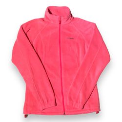 Columbia Coral Pink 100% Polyester Fleece Full Zip-Up Jacket Women’s Size Small
