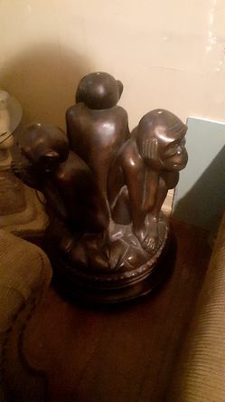 Original 3 monkey antique table