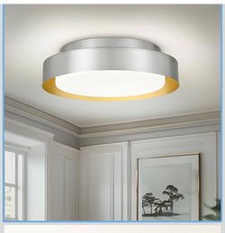 LIROUVET 12" Flush Mount Ceiling Light, 3CCT Modern LED Ceiling Light in Brushed Nickel Finish with Frosted Glass Shade for Hallway, Bedroom, CL02BN