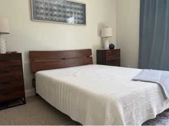 Queen Size Bed and Mattress - Acacia Wood