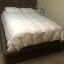 NEED TO SELL FAST Wicker Frame with box spring and Serta mattress - $20 (Hillcrest)