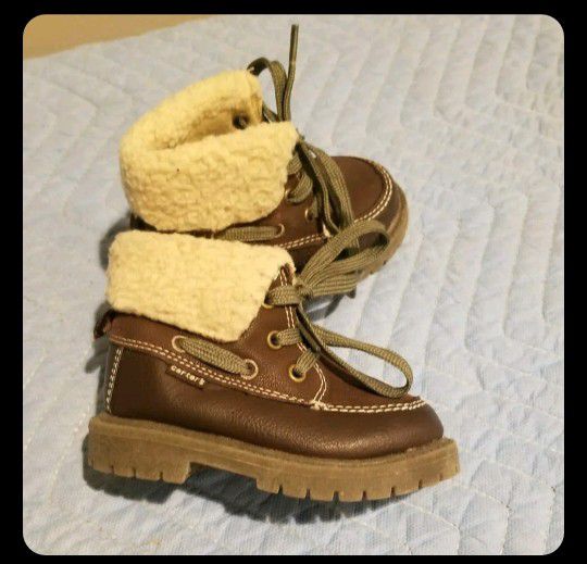 Young Boys, Carter's, Mortar, Brown, Warm, Winter, Hiking, Boots, Size 6