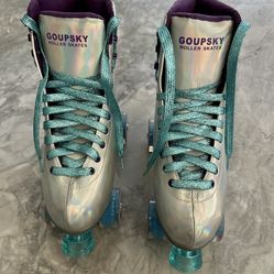 Goupsky Roller Skate Shoes for Women/Youth ,Retro 4 Wheels Quad Skates Size 9