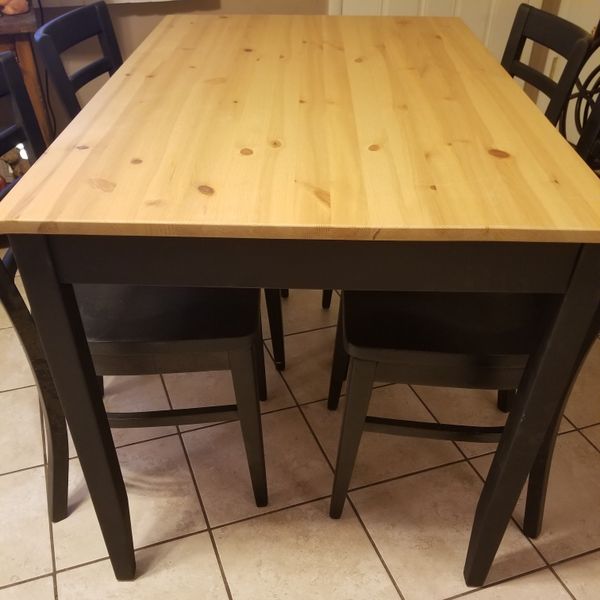 Solid Pine Wood Rectangle Dining Table W 4 Chairs For In Solid Pine Wood Rectangle Dining Table W 4 Chairs For In Phoenix Az Offerup