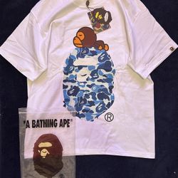Blue camo 'ABC' Bape tee
