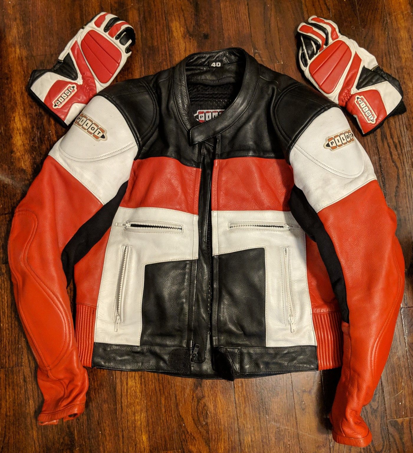 Leather Motorcycle jacket and gloves