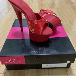 Peep Toe Slip On High Heels 5 Inch 