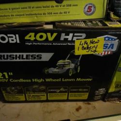 3 Ryobi 21 In 40volt Cordless Brushless Self Propelled Lawn Mower With BatteriesWii