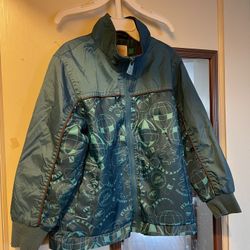 90% new, retro style Pepco/Piggy Banner children's windproof jacket, coat, size 120 cm, blue-green color  • Brand: Pepco (Peppa Pig) Pook! series. • C