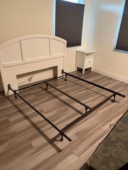 Queen size headboard,  frame, and box spring