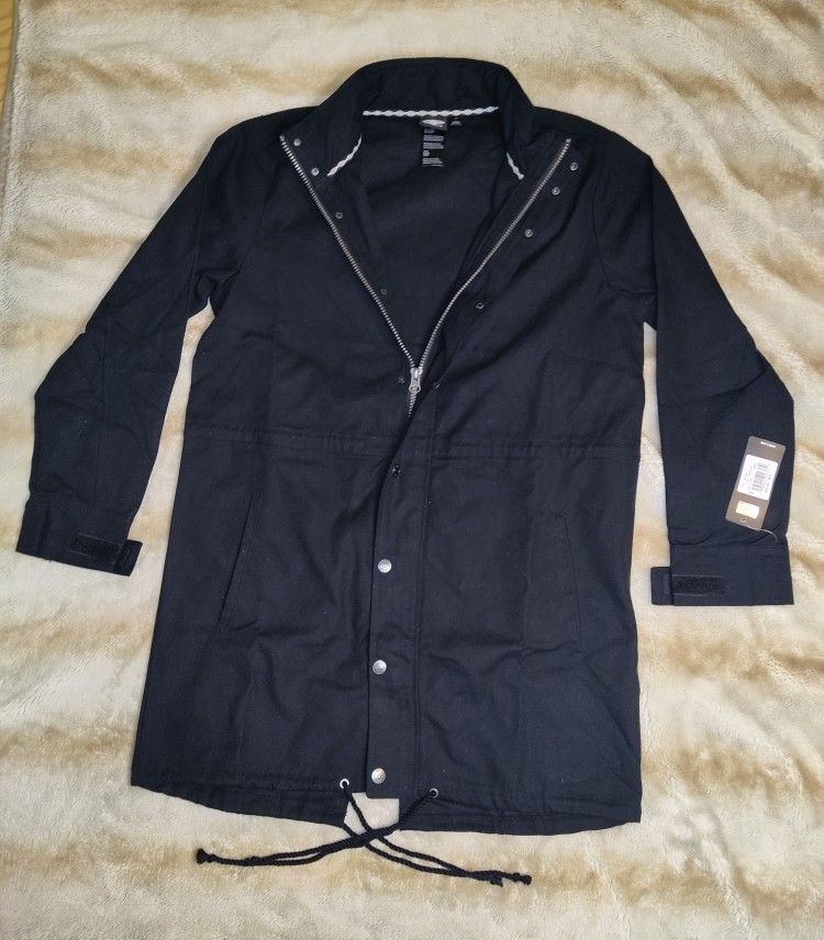 UMBRO MEN'S HIDDEN HOOD FISH TAIL RAIN JACKET, Men's Size LARGE