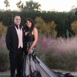 Maggie Sottero Black & Nude Zander Lane Wedding Dress SZ 10