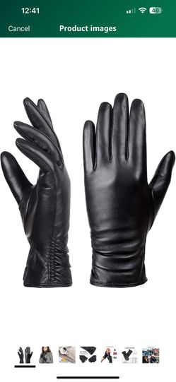 Womens Winter Leather Touchscreen Texting Warm Driving Lambskin Pure Genuine leather Gloves