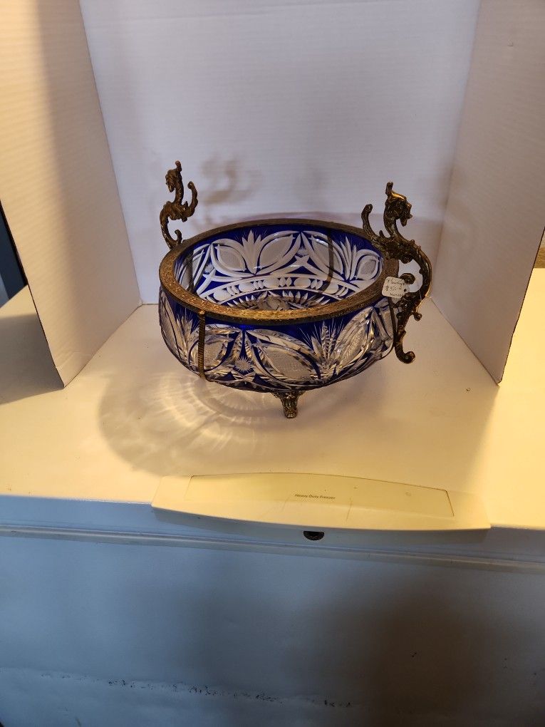 Bohemian cobalt blue decorative centerpiece