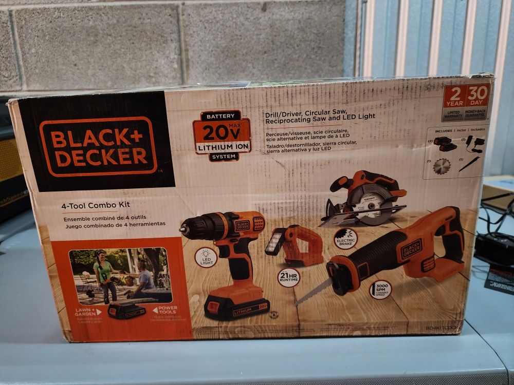 **read listing carefully** Black+Decker 4 Tool Combo Kit