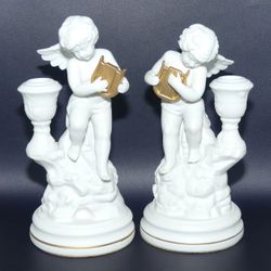 Amorini Di Pompeii The Franklin Mint Cherub  Candlesticks by Gianni Be 