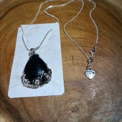 Tear Drop Blue Sand Stone Pendant Necklace