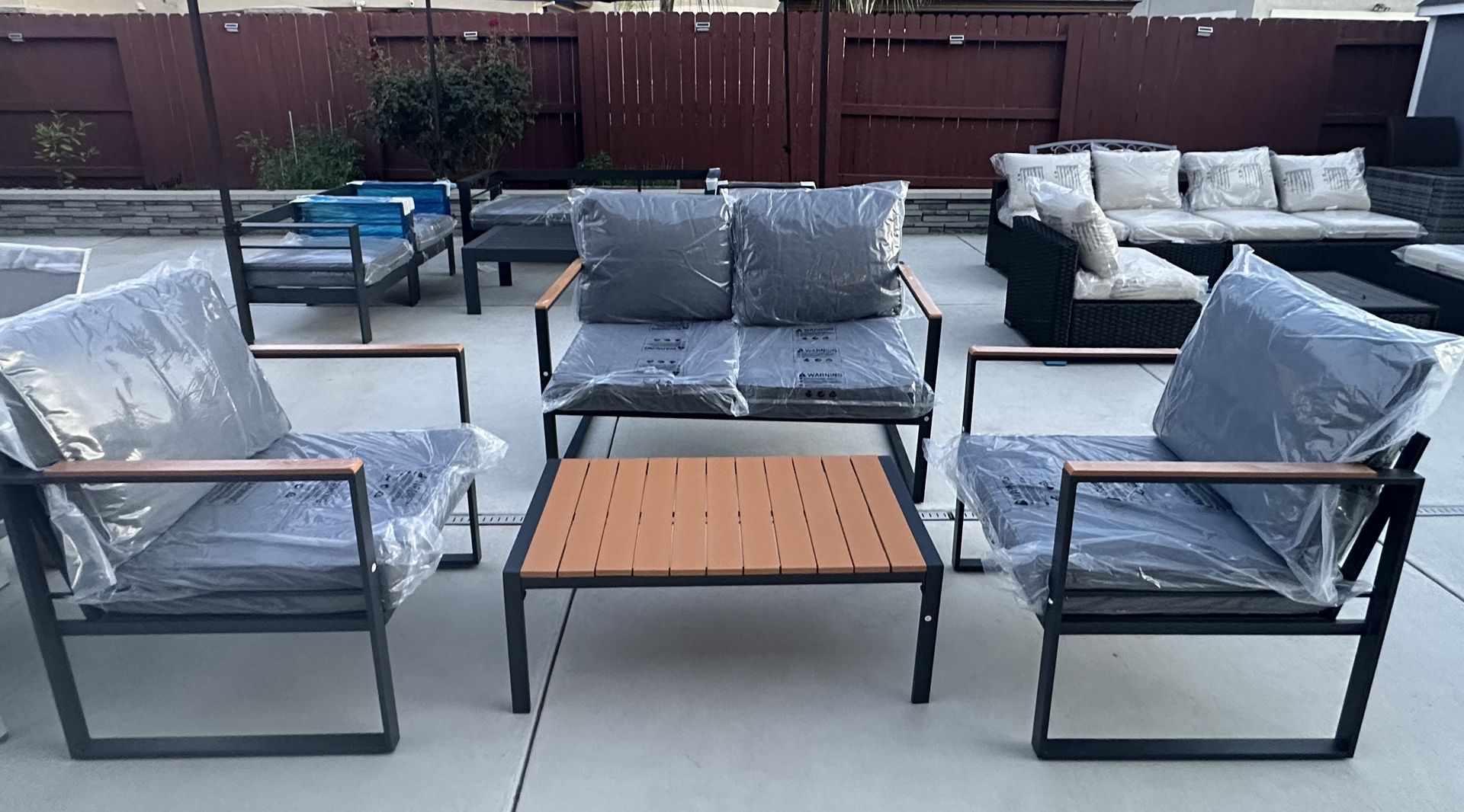 Brand New Assembled 4 Piece Metal Outdoor Patio Set