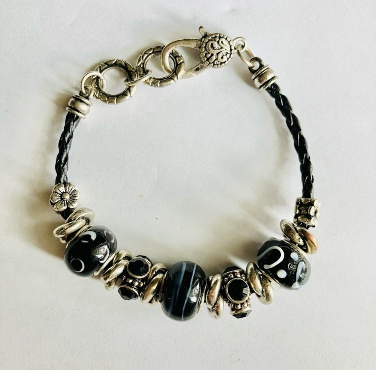 Black Beaded Bracelet