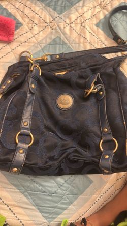 Coach Signature Tote Bag Navy Blue