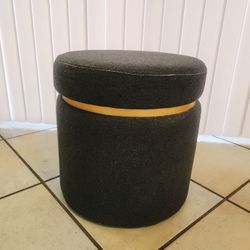 Dark Gray Fabric Modern Storage Ottoman Footrest